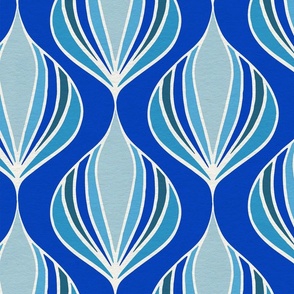 groovy lines cobalt blue on blue white coconut 12 inch