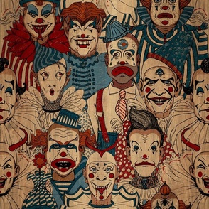 18x18 Monsters Hiding as Creepy Carnival Clowns - Monster Mash