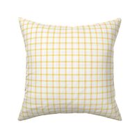 Rustic Linen Checks Gingham Pattern With A Vintage Linen Vibe Warm Yellow Lines On White