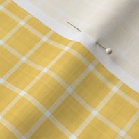 Rustic Linen Checks Gingham Pattern With A Vintage Linen Vibe White Lines On Warm Yellow Smaller Scale