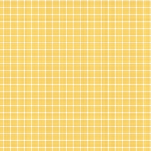 Rustic Linen Checks Gingham Pattern With A Vintage Linen Vibe White Lines On Warm Yellow Smaller Scale