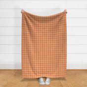 Rustic Linen Checks Gingham Pattern With A Vintage Linen Vibe White Lines On Warm Orange