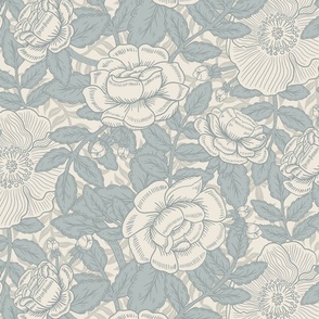 French Country Rose - Dusty Blue