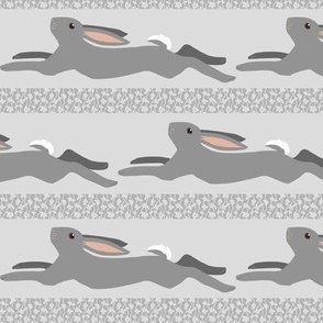 Leaping Gray Rabbits Stripe
