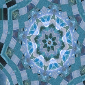 octagon star - aqua blue