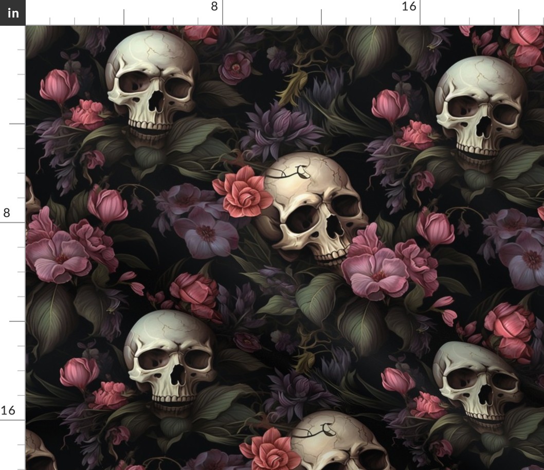 floral skulls