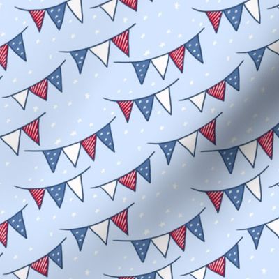 independence bunting (medium scale) - Fourth July bunting pattern, red, white and blue