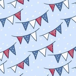 independence bunting (medium scale) - Fourth July bunting pattern, red, white and blue
