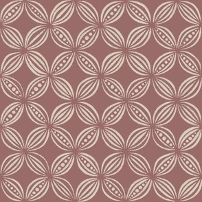 peas pods - bone beige _ copper rose pink - pretty vintage geometric