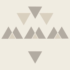 triangles 02 - bone beige _ cloudy silver _ creamy white - hand drawn sparse geometric