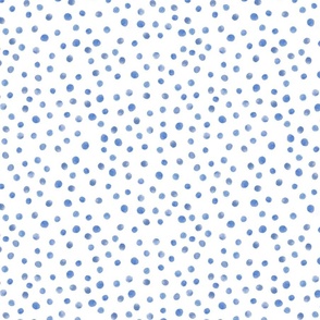 Watercolor Polka Dots - Cobalt Blue (small scale)