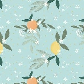  Lemon and Orange Mint Sweet Repeat Pattern Mini Blooms
