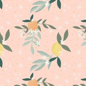  Lemon and Orange Blush  Sweet Repeat Pattern Mini Blooms