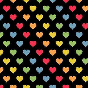 Rainbow Hearts Black_Large