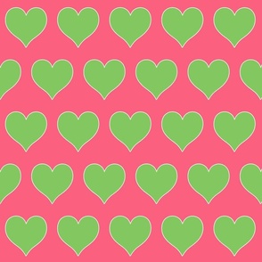 Pink and Green hearts