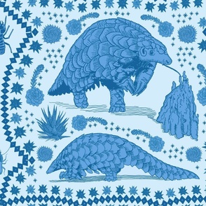 Pangolin french country blue large scale