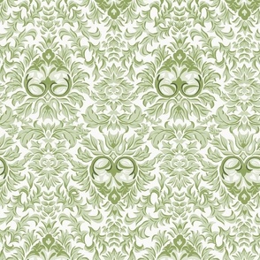 Green damask retro hearts-green