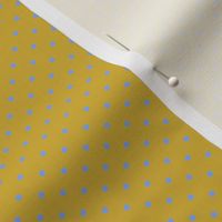 French Country linen yellow with small blue dots 