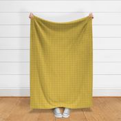 French Country linen yellow checkered print on dark yellow with small dots