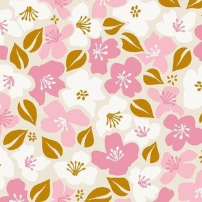 Pink Ditsy Floral / Large Scale