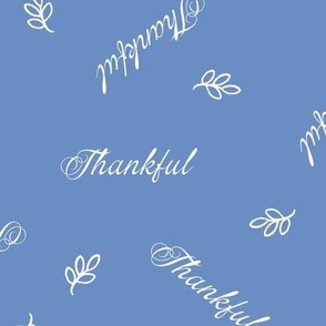 Thankful French country blue non directional - Thanksgiving day