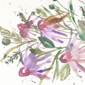 Purple Watercolor Daisies