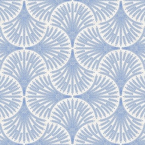French Linen Periwinkle Blue Scallops