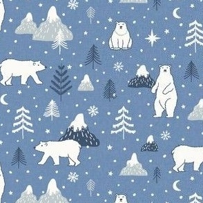 (S) mountain polar bears 5"  - blue and white