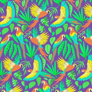 Joyful Jungle | Scarlet Macaws Party | Neon colors