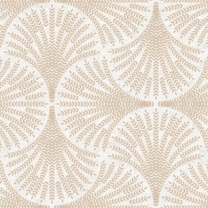 Art Deco Scallops French Herbs Linen Beige Herbs