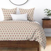 Modern Aster Floral for Home Decor - Rust and Dusty Pink, Large Scale