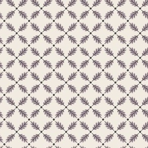 Modern Oak Leaf Geo - Lilac on Cream, Medium Scale