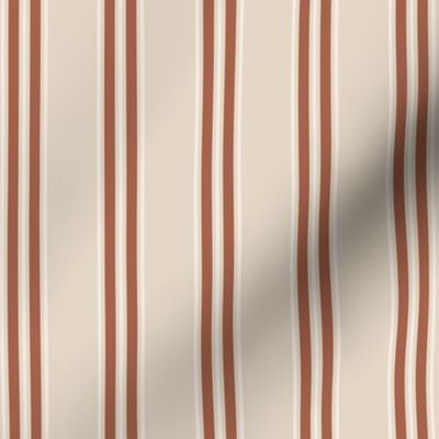 Multi Balanced Stripe - Beige and Rust, Small Scale