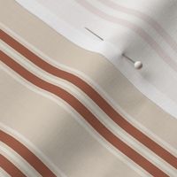 Multi Balanced Stripe - Beige and Rust, Small Scale