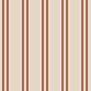 Multi Balanced Stripe - Beige and Rust, Small Scale