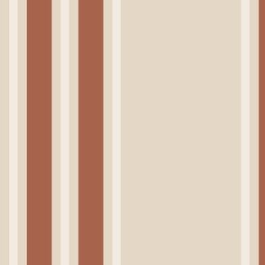 Multi Balanced Stripe - Beige and Rust, Large Scale
