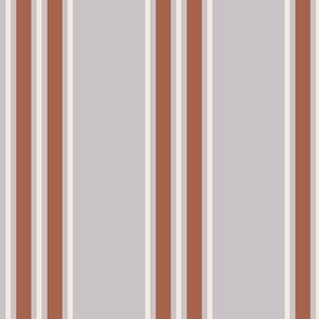Multi Balanced Stripe - Lilac and Rust, Medium Scale