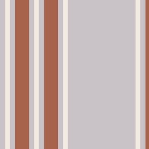Multi Balanced Stripe - Lilac and Rust, Large Scale