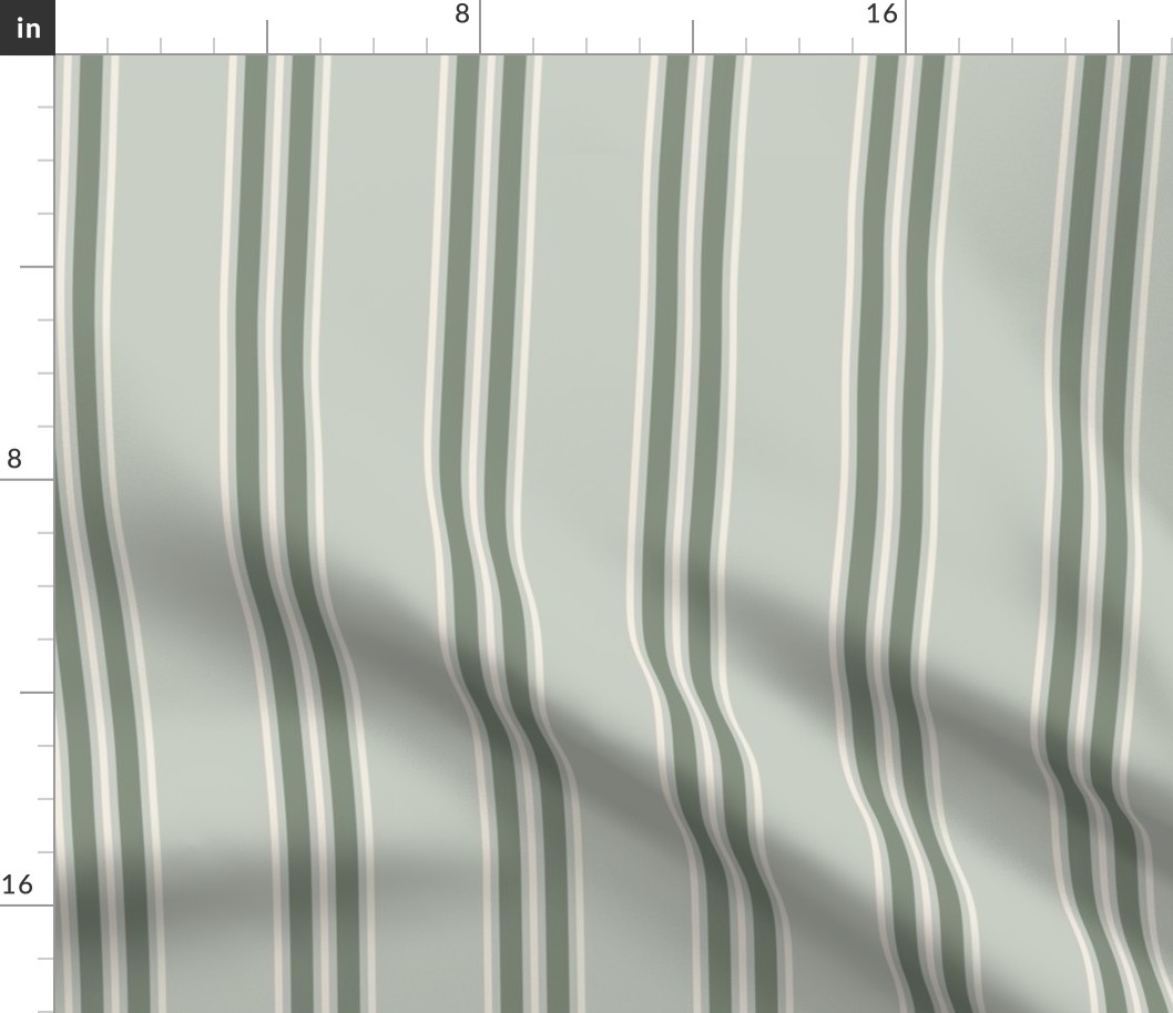 Multi Balanced Stripe - Sage Green, Medium Scale