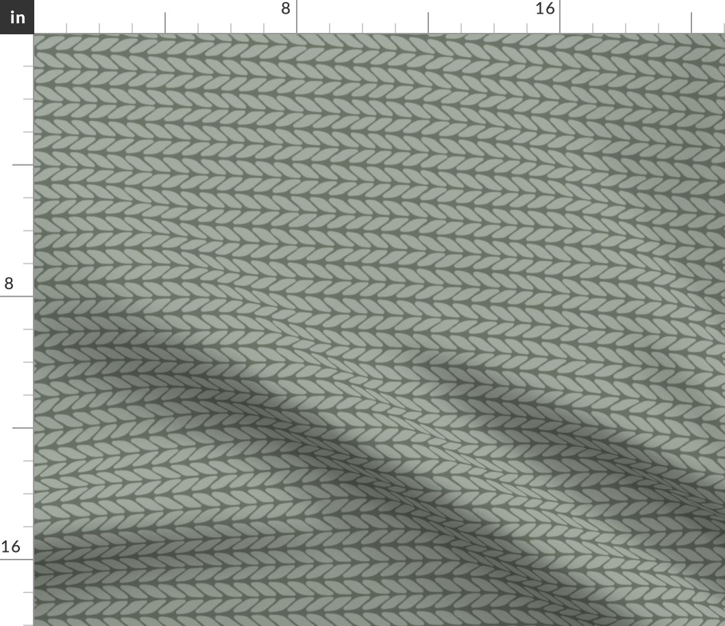Sweater Weather CableKnit Herringbone - Sage Green, Small Scale
