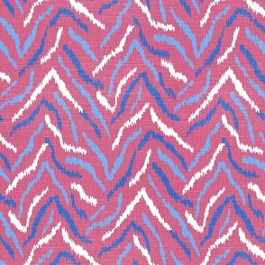 ikat inspired tiger stripes/custom pink/med
