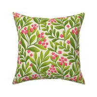 Seamless tropical floral pattern (pink)