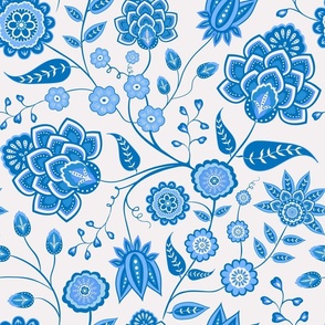 Chinoiserie Floral Chintz - French Blue