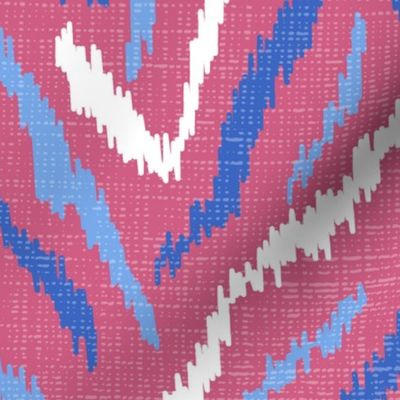 Ikat inspired tiger stripes/custom pink/large