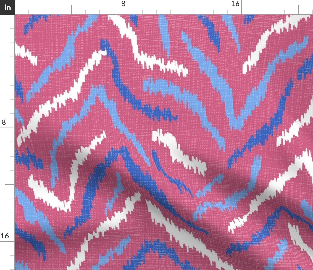Ikat inspired tiger stripes/custom pink/large