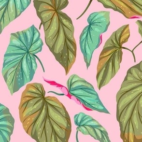 Vibrant colors seamless tropical leaves pattern 