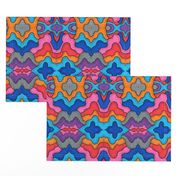 Trippy Trip to Mountains - hand-drawn colorful bold psychedelic mountains peaks range hills
