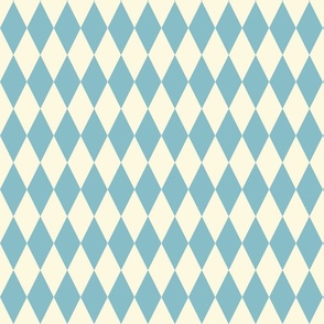 harlequin - med blue and ivory