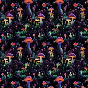 Blacklight Magic Mushrooms