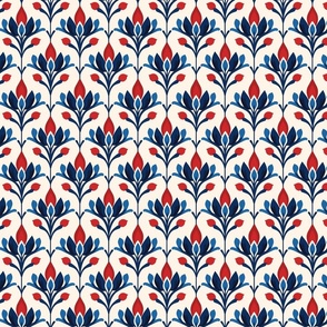 Red, white, and blue Floral Folklore